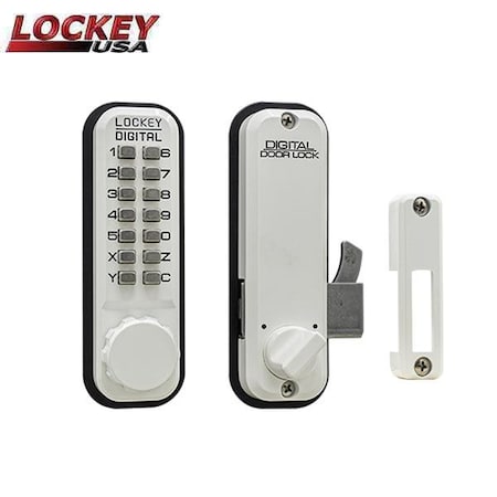 Lockey Lockey: Lockey 2500 Mechanical Keypad Keyless Hook Bolt - for Sliding Glass Doors - Jet Black LK-2500-JB